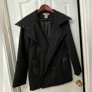 Paris Blues Black Pea Coat with Studded Collar